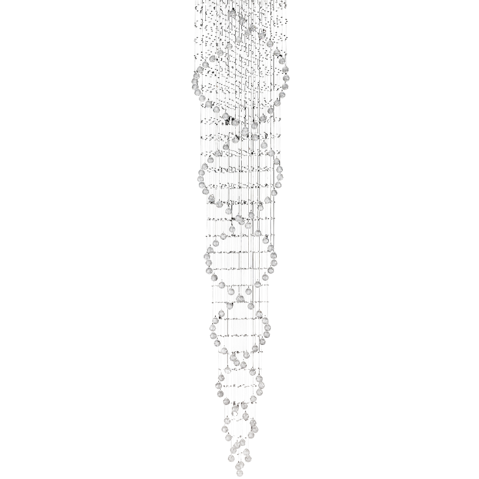 IL31377/2.0  Colorado Crystal Pendant Tall Corkscrew 9 Light (18kg) Polished Chrome